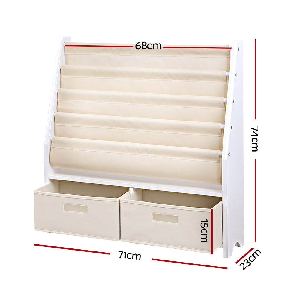 Kids Wooden Bookshelf Organiser