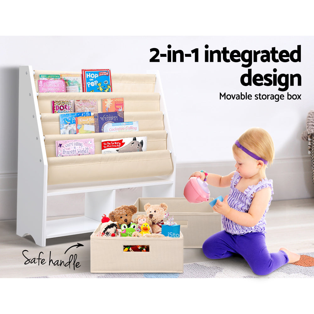 Kids Wooden Bookshelf Organiser
