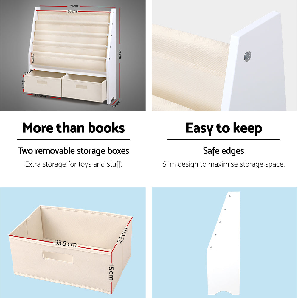 Kids Wooden Bookshelf Organiser