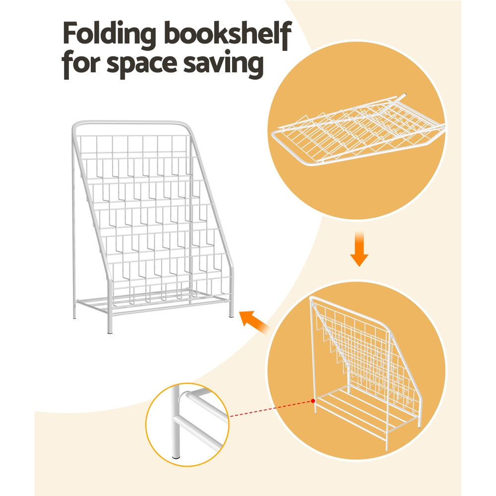 6 Tiers Kids Bookshelf Magazine Rack