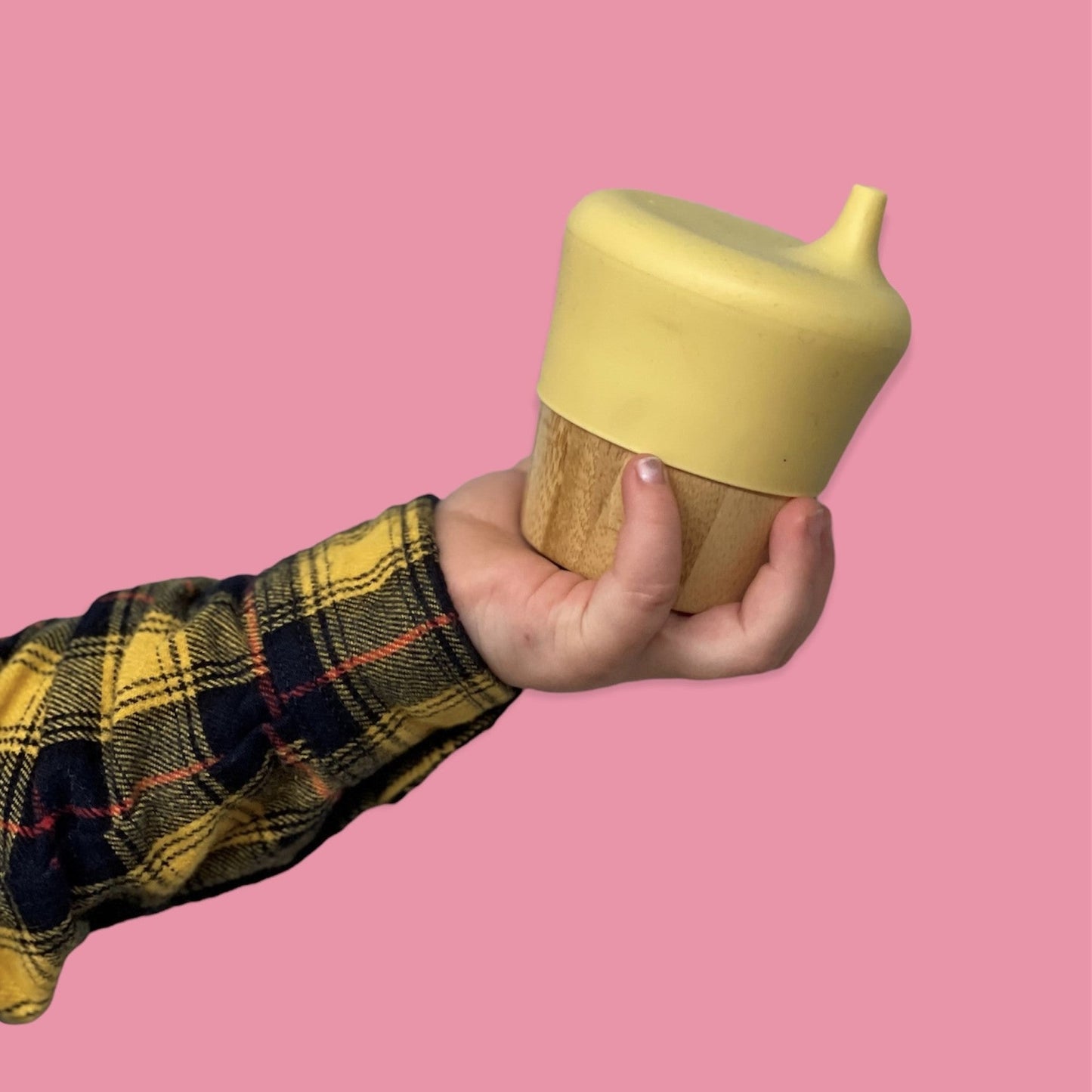 190ml Bamboo Cup With Silicone Sippy Lid